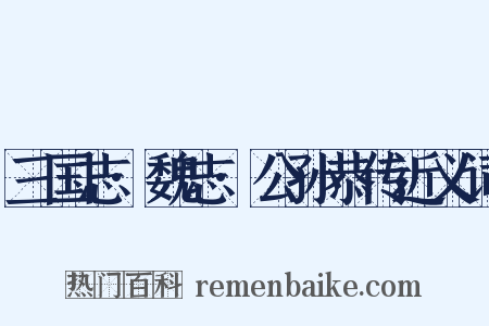 三国志·魏志·公孙恭传近义词是什么意思的图片